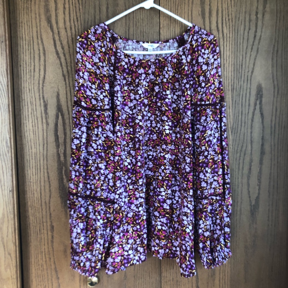 NWT Floral colorful women’s spring long sleeve blouse size 2X